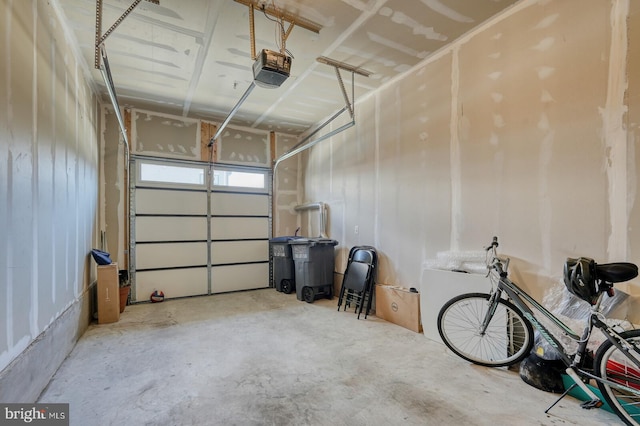 garage featuring a garage door opener