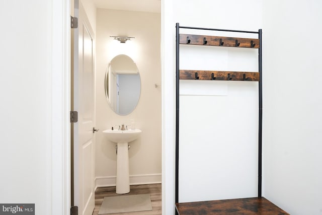 bathroom featuring hardwood / wood-style floors