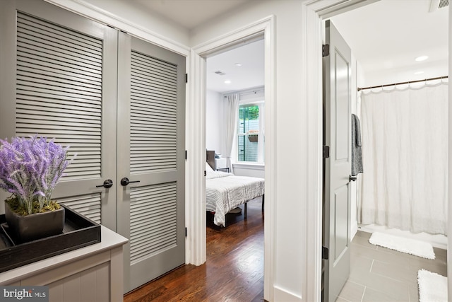 interior space with hardwood / wood-style flooring