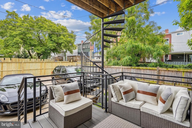 deck featuring an outdoor hangout area