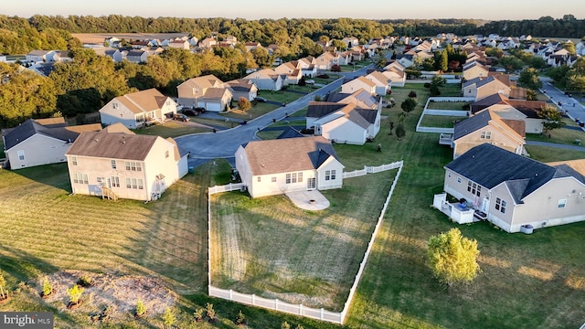 bird's eye view featuring a residential view