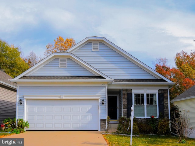 view of front of house with a garage