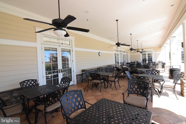 view of patio featuring french doors