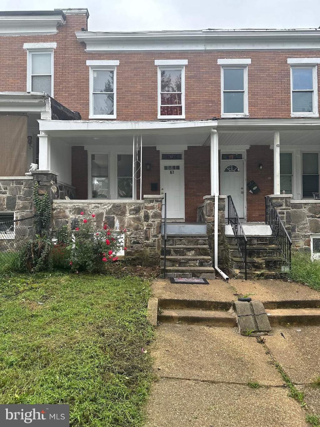 multi unit property with covered porch