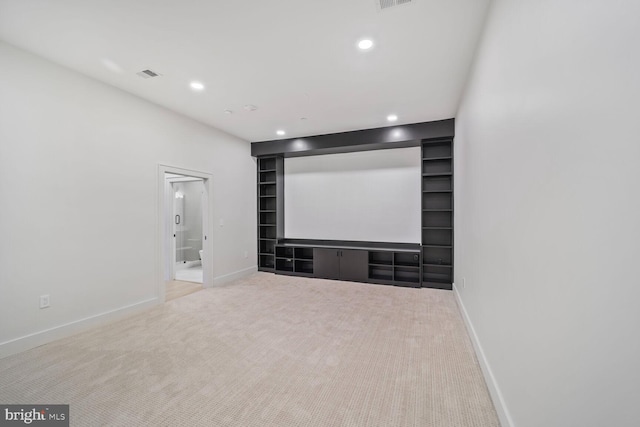 4428 Albemarle St NW, Washington, DC 20016 - home theater room with baseboards, carpet, recessed lighting, and built in shelves