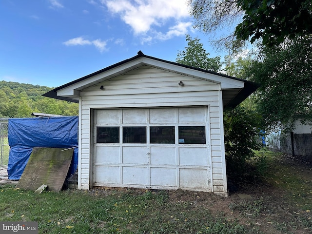 view of garage