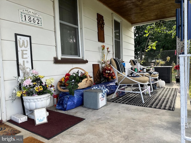 view of patio with covered porch