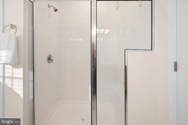 full bath with a shower stall