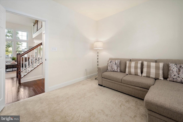 living room featuring hardwood / wood-style flooring