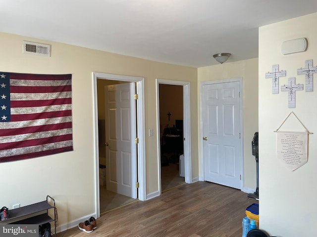 interior space featuring dark wood-type flooring