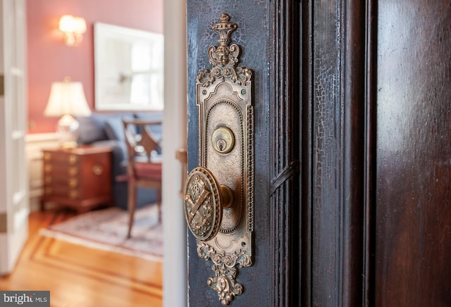 room details featuring hardwood / wood-style flooring