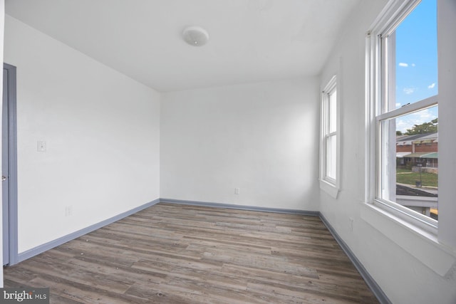 empty room featuring wood-type flooring