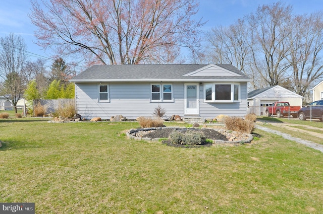 view of front of home with a front yard