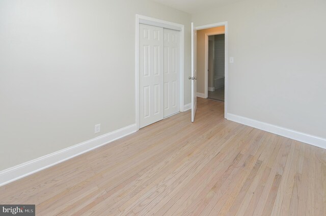 empty room featuring light wood-type flooring