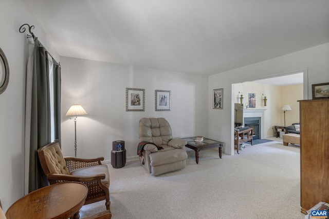 living room featuring carpet floors