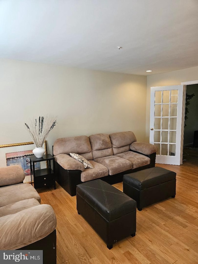 living room featuring light hardwood / wood-style flooring