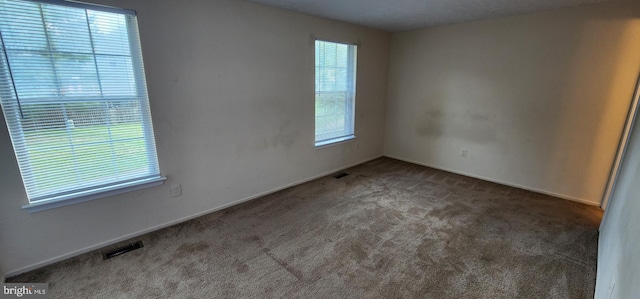 view of carpeted spare room