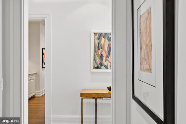 hall featuring hardwood / wood-style floors