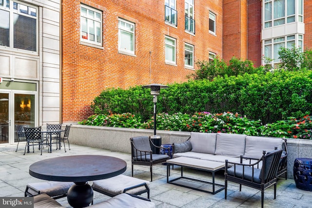 view of patio / terrace with an outdoor living space