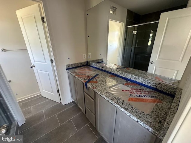 bathroom with tile patterned flooring