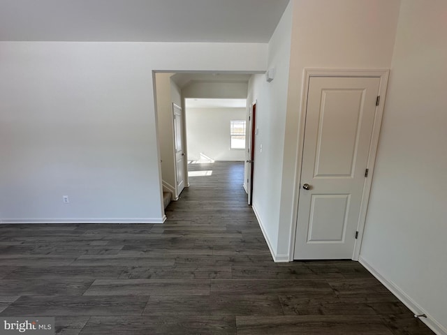 hall featuring dark hardwood / wood-style flooring