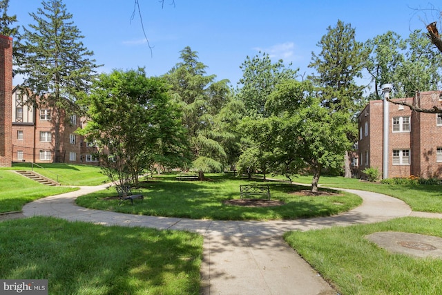 view of community with a lawn