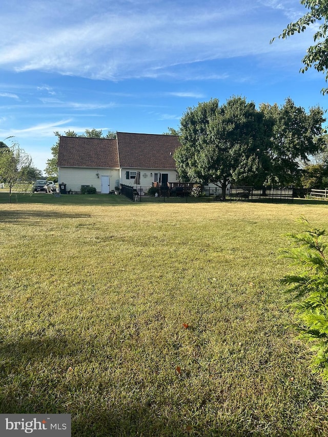 view of yard with fence