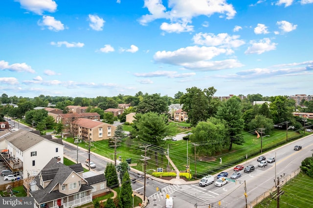 aerial view with a residential view