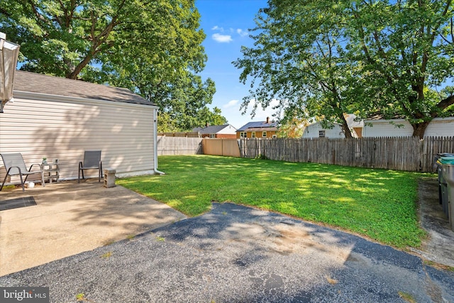 view of yard featuring a patio