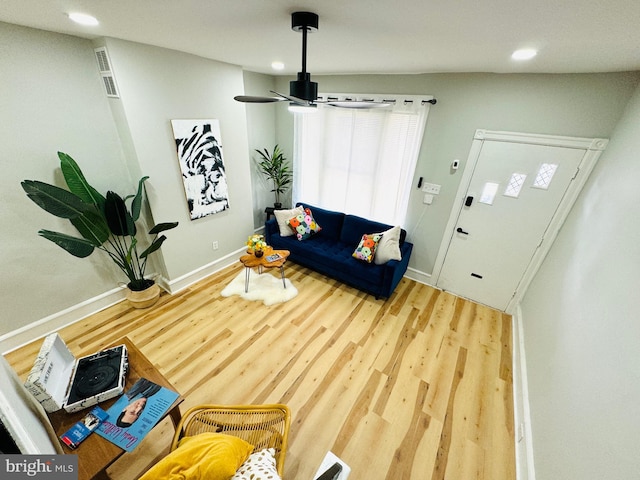 living room featuring hardwood / wood-style flooring