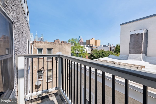 balcony featuring a view of city