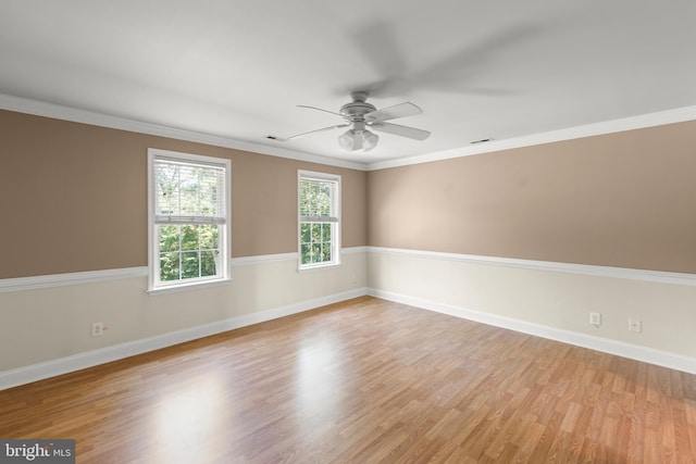 1159 Stoney Bottom Rd, Front Royal, VA 22630 - empty room with ceiling fan, light wood finished floors, and ornamental molding
