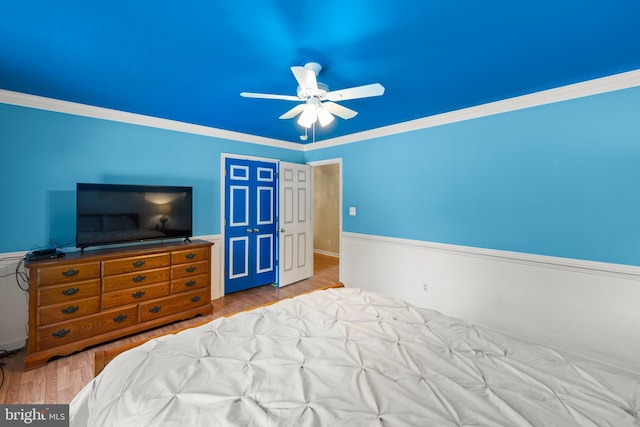 1159 Stoney Bottom Rd, Front Royal, VA 22630 - bedroom featuring wood finished floors, ceiling fan, and ornamental molding