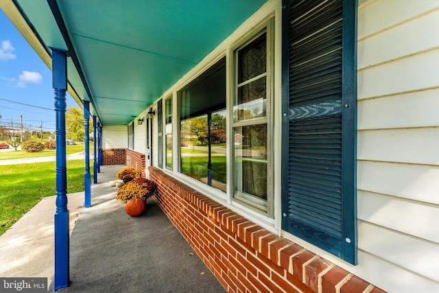 view of patio with a porch