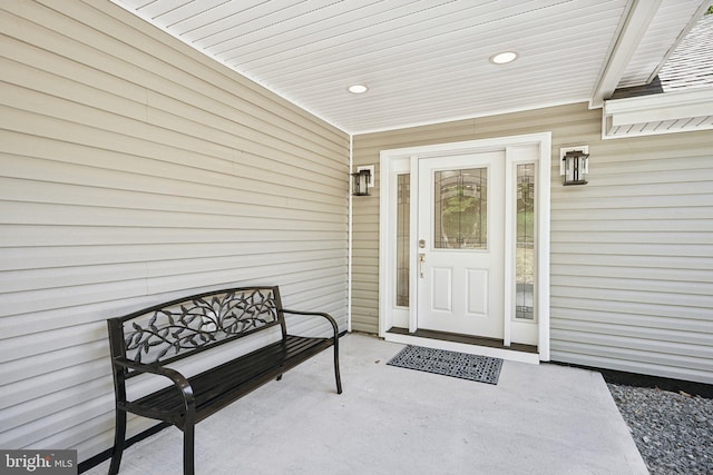 doorway to property featuring a patio area