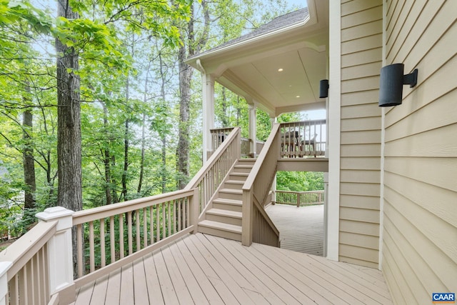 2515 Summit Ridge Trl, Charlottesville, VA 22911 - wooden terrace with stairs