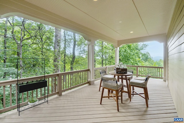 2515 Summit Ridge Trl, Charlottesville, VA 22911 - wooden deck featuring outdoor dining area