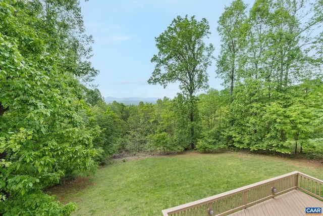 2515 Summit Ridge Trl, Charlottesville, VA 22911 - view of grassy yard with a wooden deck