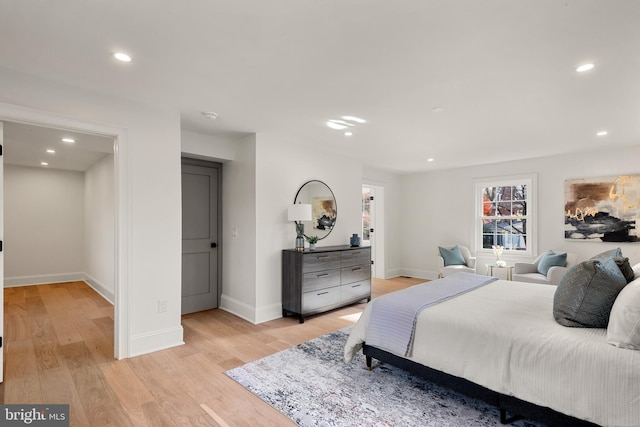 bedroom featuring light hardwood / wood-style flooring