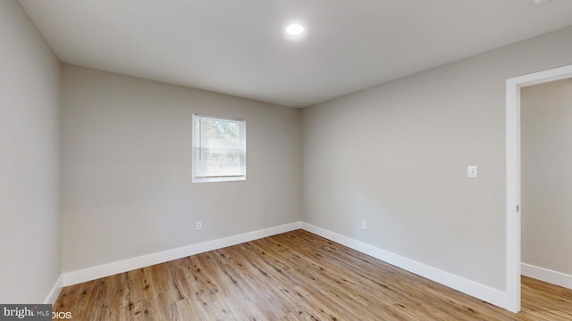 empty room featuring light wood-type flooring