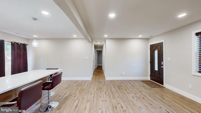 foyer featuring light hardwood / wood-style floors