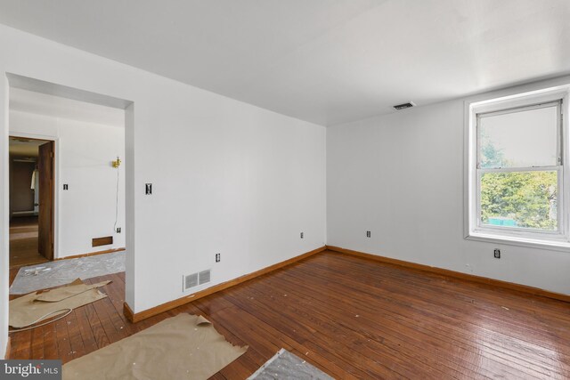 empty room with wood-type flooring