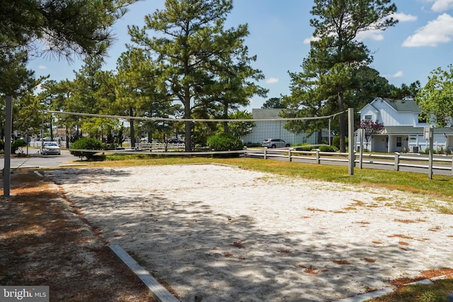 surrounding community featuring volleyball court