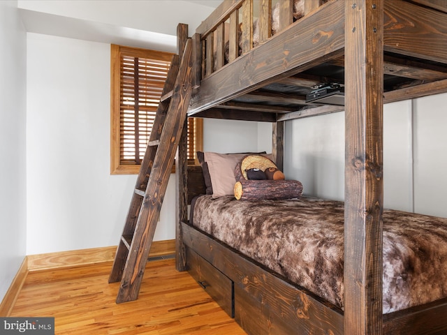 bedroom featuring light hardwood / wood-style floors