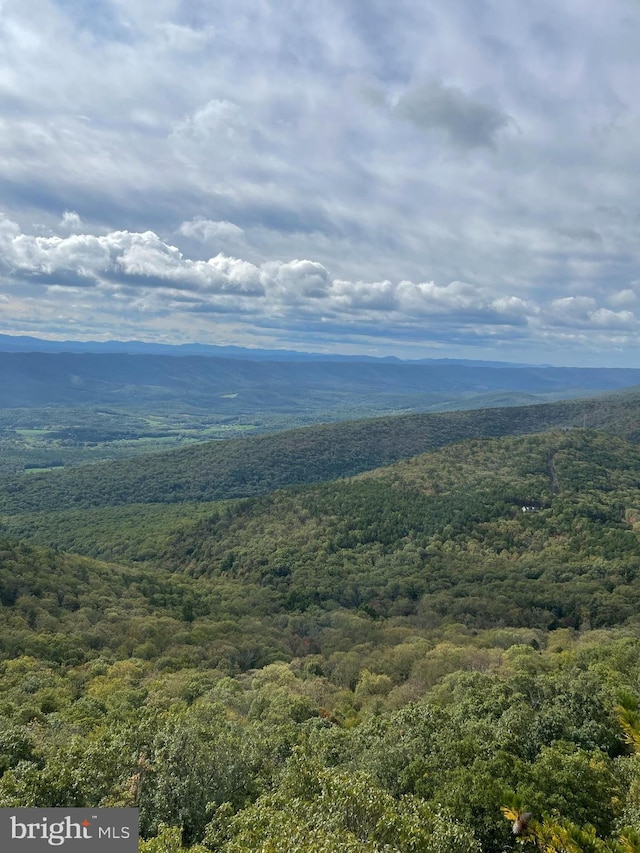 aerial view featuring a mountain view