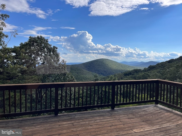 deck with a mountain view