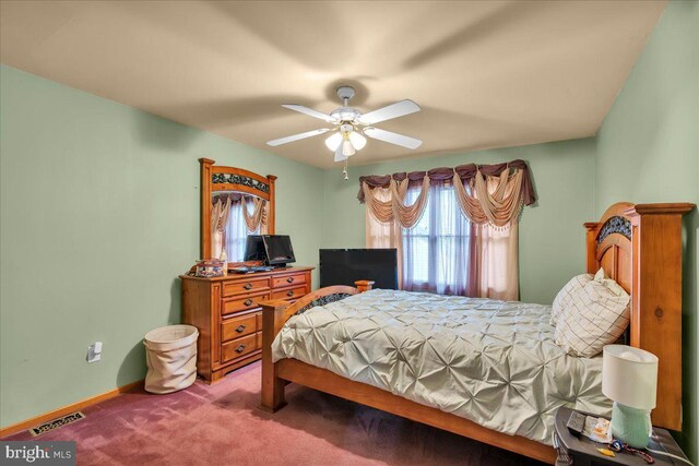 8 Annapolis Dr, Sicklerville, NJ 08081 - carpeted bedroom with a ceiling fan, visible vents, and baseboards