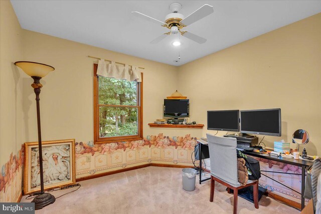 8 Annapolis Dr, Sicklerville, NJ 08081 - carpeted office with baseboards and a ceiling fan