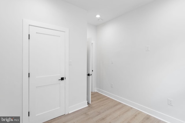 interior space with light hardwood / wood-style flooring