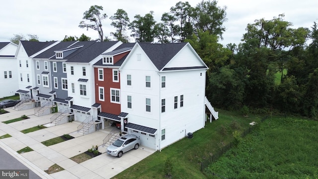 aerial view featuring a residential view